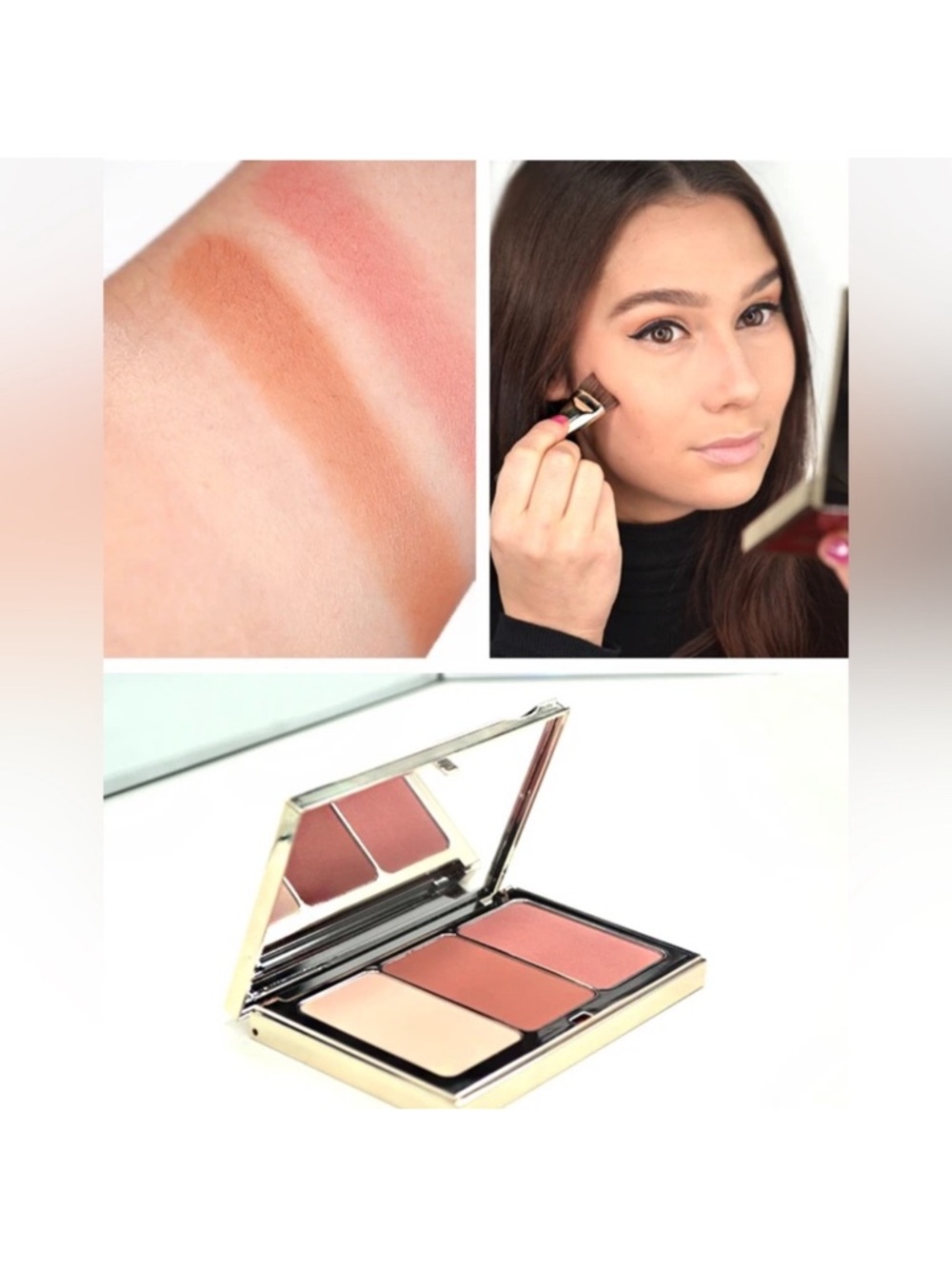 CLARINS Face Contouring Palette & Brush Contours, Sculpts, Highlights NIB 0.40oz - Picture 3 of 9